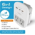 thumbnail image 2 of TEMOGU-World Travel Adapter Kit - 2 USB + 2 US Outlets, Surge Protection, Plug for Europe, UK, China, Australia, Japan - Perfect for Laptop, Cell Phones (Does Not Convert Voltage) (WPS-2B+), 2 of 4