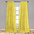 thumbnail image 5 of Ambesonne Yellow and White Curtains, Doodle Circles, Pair of 28"x84", Earth Yellow and White, 5 of 5