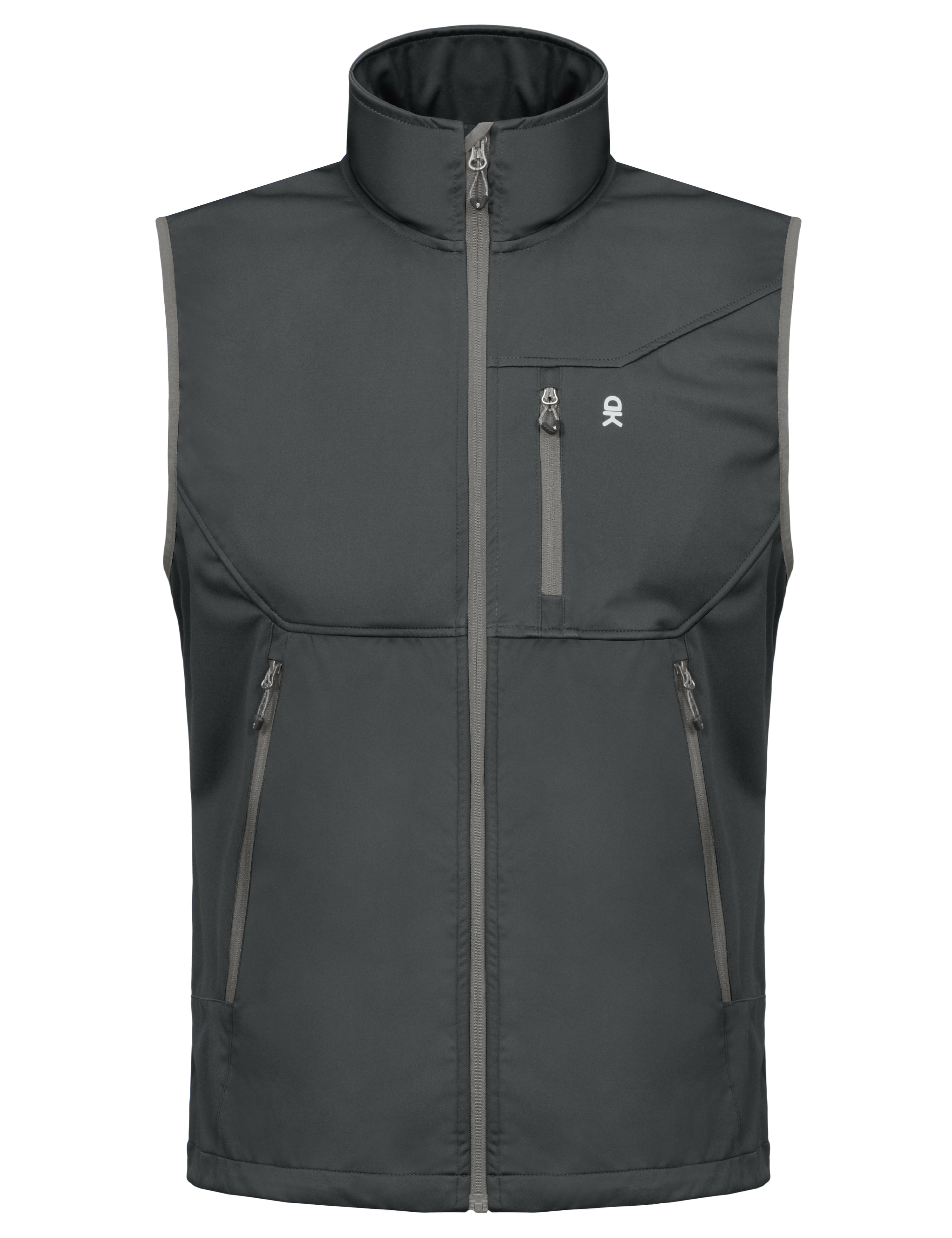 Little Donkey Andy Men's Lightweight Softshell Vest Windproof Sleeveless Jacket for Travel Hiking Running Golf Size L