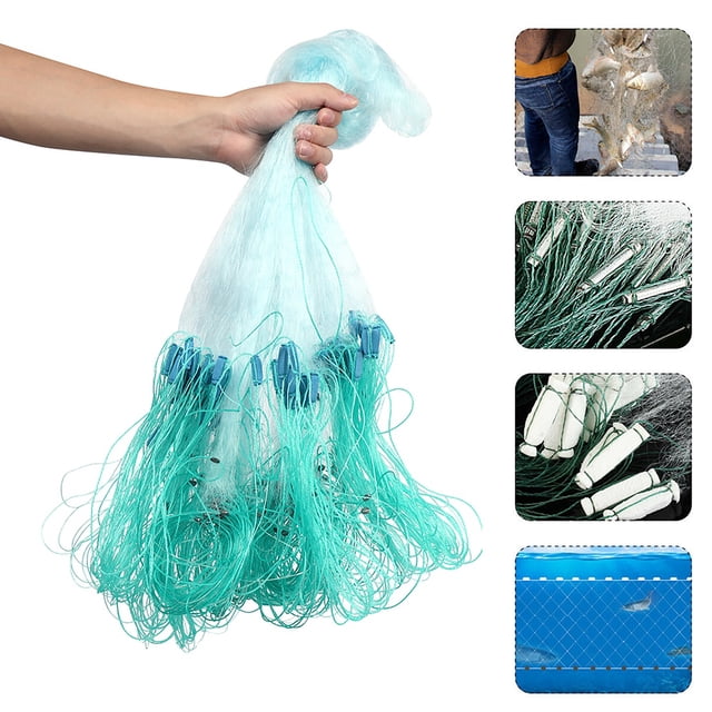 Fish Net, 50m Fishing Net, Fishing Cast Net, Lightweight Durable For Freshwater Saltwater 3 Finger,4 Finger