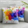 thumbnail image 3 of Leisuo Decorative Throw Lumbar Pillow Covers Cushion Case Orange Color Multicolored Watercolor Blot for Your Abstract Vibrant Splattered Brush Pillowcase for Couch Sofa Bed, 3 of 5