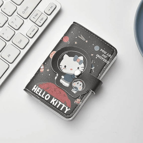 Anime Hellokitty New Sanrio Money bag Pu leather wallet Kuromi Cinnamon Roll Kawaii coin wallet with buttons