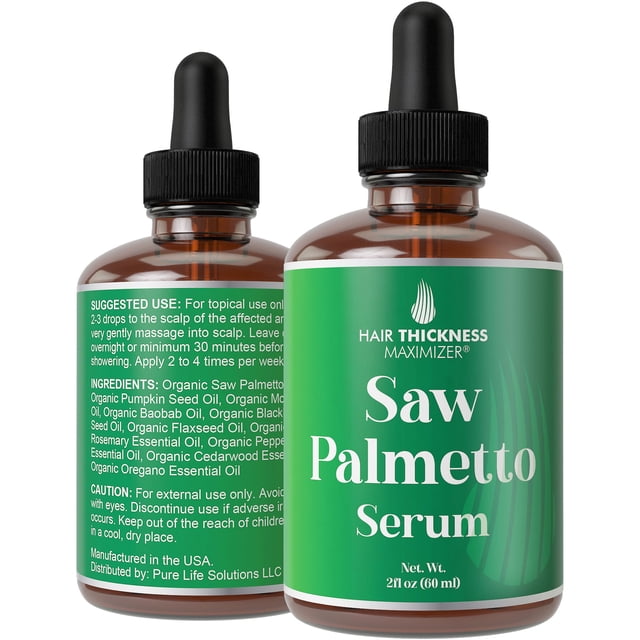 Sérum para el crecimiento del cabello, maximizador del grosor del cabello, palma enana americana, 60 ml