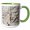 Green/White, variant on 3drose, Old Rough Concrete Texture with a Corroded Metal Fittings, 11oz Two-tone Green Mug
