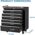 thumbnail image 2 of Bingirl 24 Inch 6 Drawer Rolling Tool Box With Wheels Tool Storage Cart For Garage And Workshop, 2 of 8
