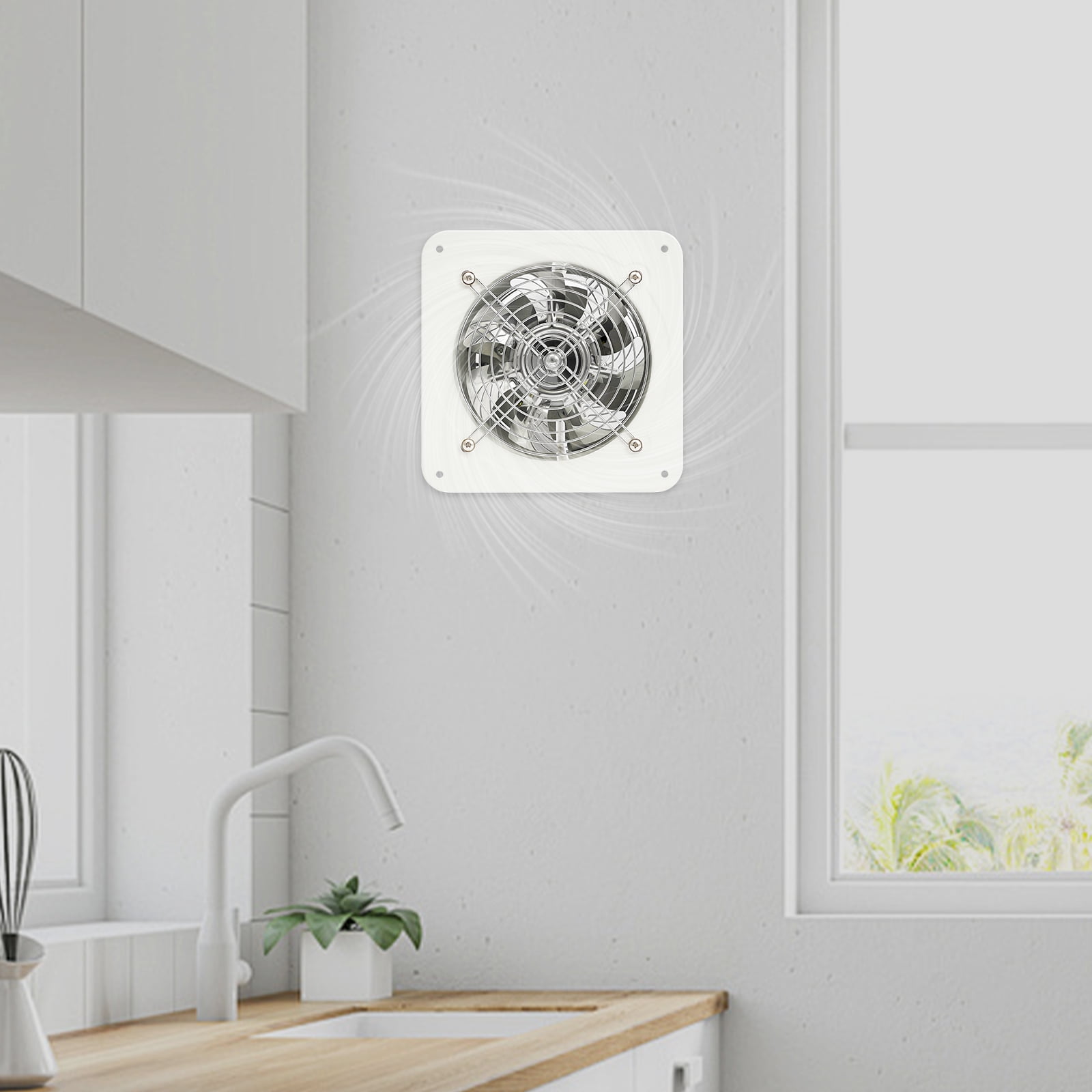 Dwellnix White 6 Exhaust Fan Wall Mounted Ventilation Fan Kitchen Bathroom