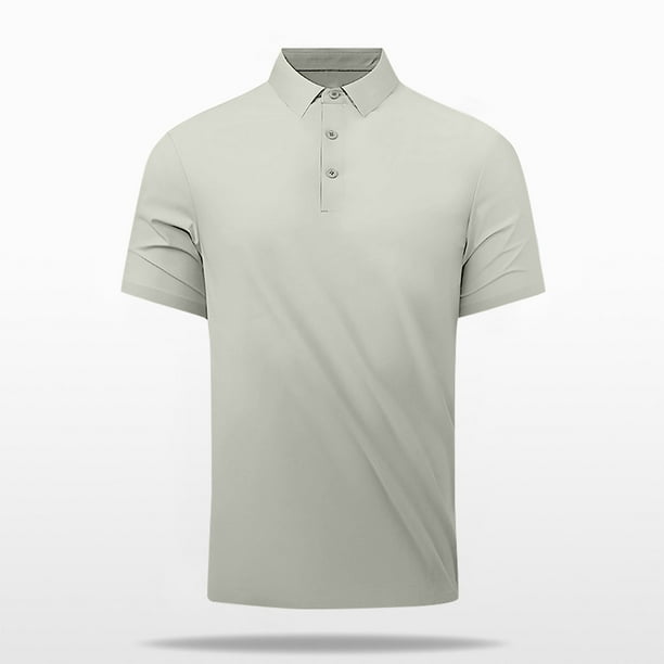 pstuiky camisetas de hombre, Camisa/camiseta informal de verano para hombre con solapa y botones lisos para uso diario y al aire libre ropa de hombre xxl