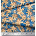 thumbnail image 2 of Soimoi Blue Rayon Fabric Autumn Leaves Printed Fabric 1 Yard 58 Inch Wide, 2 of 2