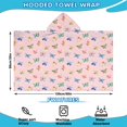 thumbnail image 2 of Pink Butterfly Colorful Wing Pattern Hooded Bath Towel，60"x35" for Ages 3 To 12 Kids, Quick Dry Lightweight Soft Microfiber Hood Beach Towel Cover Up for Kids, 2 of 7