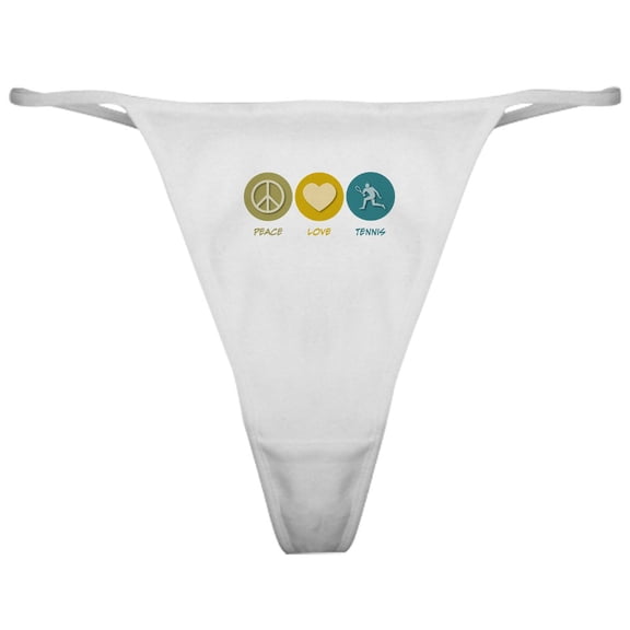 CafePress - Peace Love Tennis Classic Thong - Women's Novelty Thong Panties Underwear