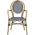 thumbnail image 3 of Safavieh Rosen Outdoor Patio Stacking Arm Chair, Set of 2 - Navy/White, 3 of 12