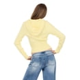 thumbnail image 4 of Forever 21 Women's Butter Yellow Hooded Cable Knit Cardigan Sweater, S, 4 of 6