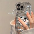 thumbnail image 3 of "TPU Crafted" Electroplated Cream Pattern Anti-fall Mobile Soft Phone Case With Lanyard For IPhone14/14Plus/14Pro/14Pro Max, iPhone13/13Pro/13Pro Max, iPhone12/12Pro/12Pro Max, iPhone11/11Pro/11Pro Ma, 3 of 5
