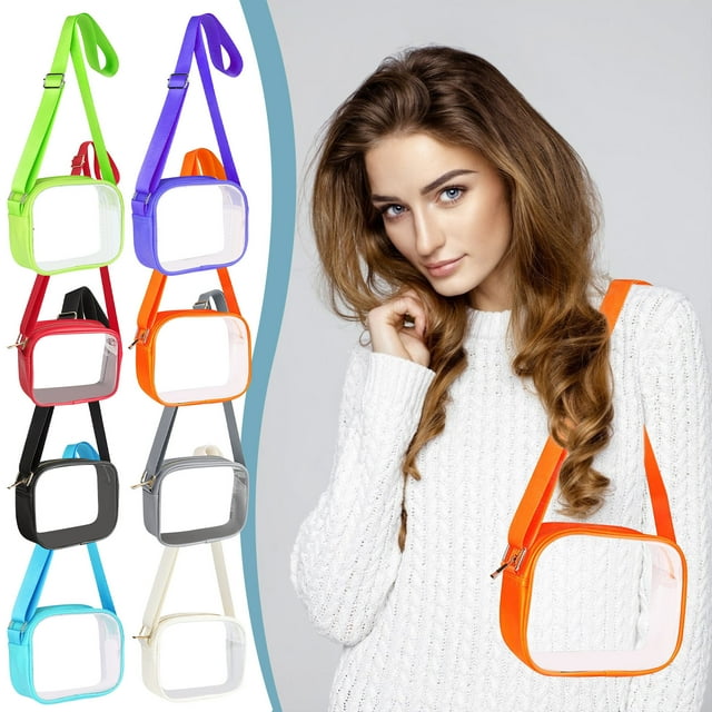 Xihbxyly Bolsa de Cosméticos Transparente, Diseño Transparente Apto para Estadios, Correa de Hombro Extraíble, Compacta E Impermeable, Ideal para Conciertos, Festivales Deportivos, Regalo para Mujer