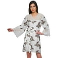 thumbnail image 1 of Moomaya Cotton Robe Plus Size Women Dressing Gown Printed Nightwear With Lace, 1 of 6