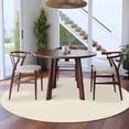 thumbnail image 4 of Cream Round Rugs 5ft, Farmhouse Solid Beige Color Modern Art Non Slip Washable Rug Runner, Low Pile Indoor Floor Carpet Mat Bathroom Rugs for Living Room, Bedroom, Kids Room, 4 of 9