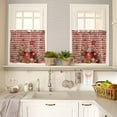 thumbnail image 4 of Christmas Coffee Gingerbread Man Kitchen Curtains and Valances Set, Candy Pine Branch Red Striped Retro Rod Pocket Window Valance Window Curtain Panels for Living Room Bedroom, 27.5x24in, 3 Pieces, 4 of 7