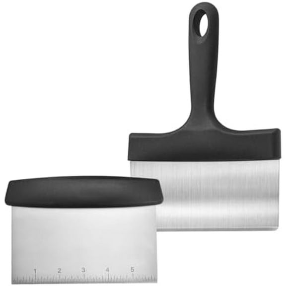 Heavy Duty Stainless Steel Griddle Scraper & Chopper - Blackstone Griddle Scraper Set for Flat Top Grill Accessories,Barbecue Turners Tools