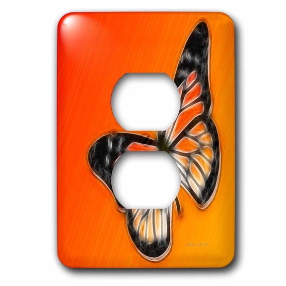 3dRose, Monarch Butterfly B, 2 plug outlet cover