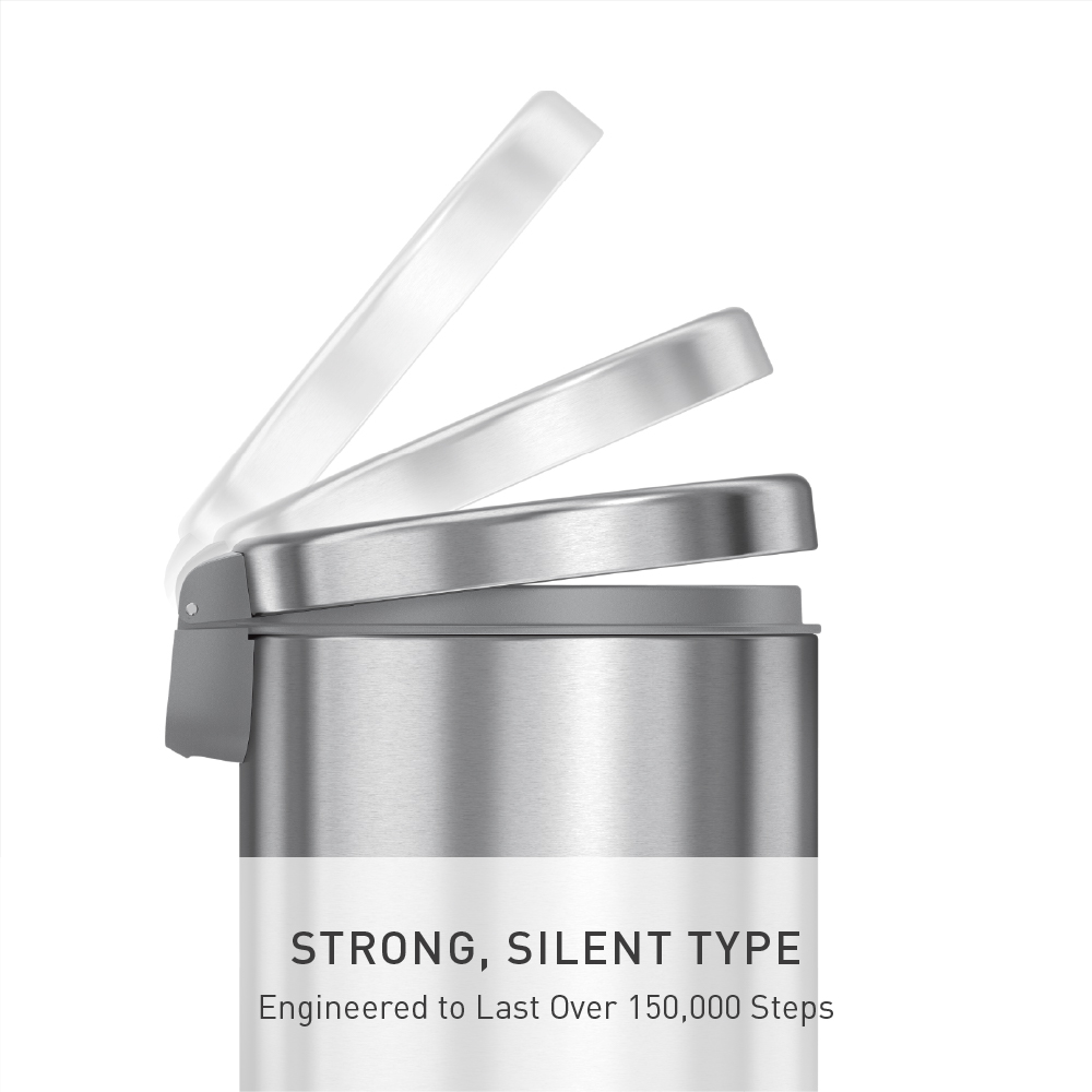 Simplehuman 4.5L Stainless Steel Step Trash Can, Silver photo 3
