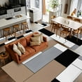 thumbnail image 5 of Brown Grey Geometric 3x5 Area Rugs, Modern Black White Abstract Art Non-Skid Rubber Backing Large Rectangle Rugs - Living Room Bedroom Home Office, Indoor Floor Mat Carpets Washable Rug, 5 of 9