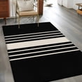 thumbnail image 2 of Area Rug 4'x6', Black Beige Striped Non-slip Runner Rug Carpet for Bedside, Modern Farmhouse Retro Lines Washable Outdoor Indoor Area Rugs Mat for Entryway/Living Room/Bedroom/Kitchen/Office, 2 of 9