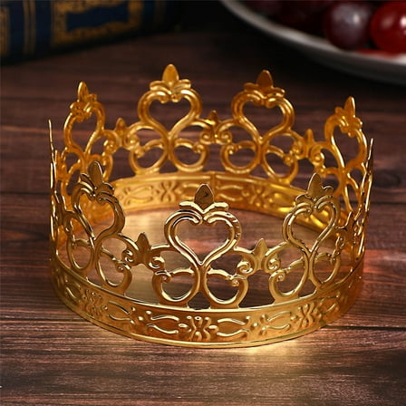 LITINKIMI Tiara Cake Topper Golden Iron 4Pcs