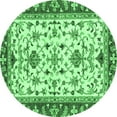 thumbnail image 1 of Ahgly Company Indoor Round Abstract Emerald Green Modern Area Rugs, 7' Round, 1 of 4