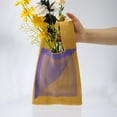 thumbnail image 5 of 1 Pc Bolsa de Compras de Malla Reutilizable en Color Púrpura y Amarillo 14.17"x7.87" para Compras en el Mercado, 5 of 5