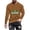 Brown, variant on ZRGHAOYLQ Plus Size St. Patrick's Day Shirt Mens Big Tall Crewneck Long-Sleeve T-shirt Cute Shamrock Gnomies Pattern Shirt Plus Size Slim Fit Workout Shirts