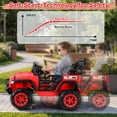 thumbnail image 3 of Farmdex 24V Ride on Toys 2-Seater Ride on Truck, 400W Ride on Cars with Remote Control, Electric Car for Kids w/ Power Display, High/Low Speed, Light Control, Bluetooth, Music, Suspension, Red, 3 of 7