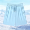 thumbnail image 2 of Gpoecd Cargo Shorts Women Summer Casual Waist Outdoor Beach Shorts with Zipper Pockets for Running and Travel Sweatpant Shorts Sky Blue,XXXL, 2 of 4