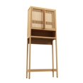 thumbnail image 6 of MIDODO Over the Toilet Storage Cabinet, 65inch Bamboo Elegant Bathroom Space Saver Shelf, Freestanding Above Toilet Stand for Bathroom, Restroom, 6 of 8