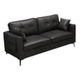 thumbnail image 4 of Sofá de cuero con 2 almohadas Perfecl Sofá de asiento profundo Negro 2 plazas, 4 of 8