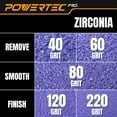 thumbnail image 4 of POWERTEC PRO 50PK 5" Hook and Loop Sanding Disc,40/60/80/120/220 Grit Zirconia Sandpaper for 5 & 8 Hole Random Orbital Sander & 25PK 5" 8 Hole Sanding Disc-Automotive,Paint,Metal,Woodworking, 45302ZN, 4 of 9
