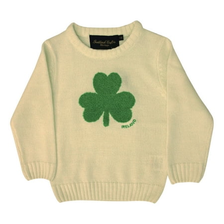 Cream Knit Sweater - Cream Knit Emerald Shamrock Kids Jumper