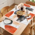 thumbnail image 5 of Black Orange Art Placemats Set of 4 Geometric Modern Abstract Art Place Mats Indoor Wipeable Table Mats Washable Cloth Dining Table Placemats for Kitchen Holiday Party Home Decor 13x19 Inch, 5 of 9