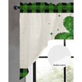 thumbnail image 2 of St. Patrick's Day Swag Valances for Windows, Small Curtains Drapes, Green Shamrock Leaves Love Plaid Beige Kitchen Window Curtains Over Sink Window Treatment Valance for Bedroom/Bathroom 56"x36", 2 of 5