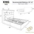 thumbnail image 2 of Amerlife King Size Bed Frame with Storage Headboard,4 Drawers and Charging Station,Rustic Brown, 2 of 9
