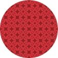 thumbnail image 1 of Ahgly Company Tapis d'Intérieur Rond Lavable en Machine Rouge Transitionnel, 3 Pieds Rond, 1 of 7