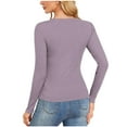 thumbnail image 3 of Oplxuo Women's Sexy Low Cut Ribbed Knit Shirts - 2024 Fall Winter Slim Fit V Neck Long Sleeve Pullover Casual Sweaters, 3 of 3