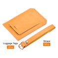 thumbnail image 3 of Equipaje Etiqueta PU Soportes 10x7cm Equipaje Etiqueta Identificador con Correas para Mochila Viaje Bolso Maleta Naranja Paquete de 3, 3 of 6