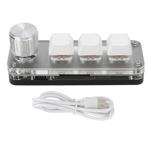 Teclado para juegos de PC, mini teclado de 3 teclas, teclado mecánico, teclado de acceso directo, artesanía superior