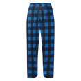 thumbnail image 6 of Flannel Pajama Pants Women Soft Christmas Plaid Sleep Lounge Pj Bottoms Casual Drawstring Elastic High Waisted Pajama Pants Loose Wide Leg Sleepwear,Royal Blue,3XL, 6 of 6