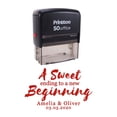 thumbnail image 1 of Printtoo Personalized Red Self Inking A Sweet Ending To A New Beginning Stamp Custom Wedding Favor Rubber Stamper-68 x 30 mm, 1 of 6