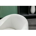thumbnail image 6 of Swivel Barrel Chair, Modern Velvet Fabric Upholstered Accent Club Armchair with Metal Swivel Loop, Comfy Round Single Leisure Sofa Chair for Living Room Bedroom Office Coffee Shop, White, 6 of 9