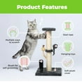 thumbnail image 6 of Best Pet Supplies Catify Climb n’ Scratch Tall Sisal Cat Scratcher Post w/ Toys & Brush, Gray, 6 of 6