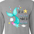 thumbnail image 4 of Inktastic Be a Mermaid Make a Splash Blue Mermaid Tail Long Sleeve T-Shirt, 4 of 5