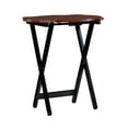 thumbnail image 2 of Pemberly Row Traditional Five Piece Wood Tray Table Set in Hazelnut and Black, 2 of 17