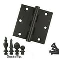 thumbnail image 3 of Embassy 3.5” x 3.5” Ball Bearing Door Hinge Heavy Duty Hinges Oil Rubbed Bronze with Flat Tips, 3 of 7